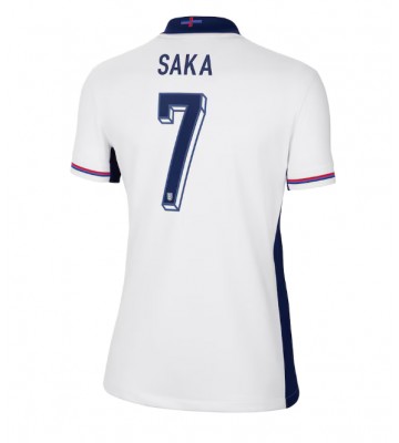 Inglaterra Bukayo Saka #7 Primera Equipación Mujer Eurocopa 2024 Manga Corta